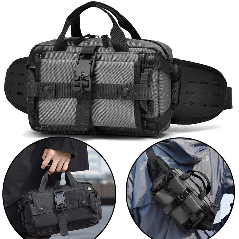 New Men's Sports Waist Bag Waterproof Mobile Phone Crossbody Bag Outdoor Sports Crossbody Chest Versatile Shoulder Cool