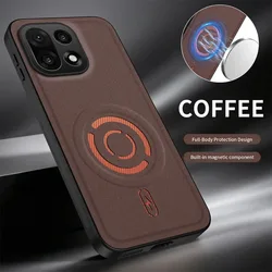Custodia per telefono in pelle magnetica Tech Texture - Retro anti-olio e shockproof