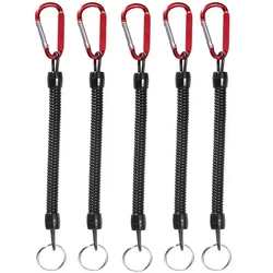 Tactical Retractable Anti - Loss Lanyard with Carabiner (5 PCS)