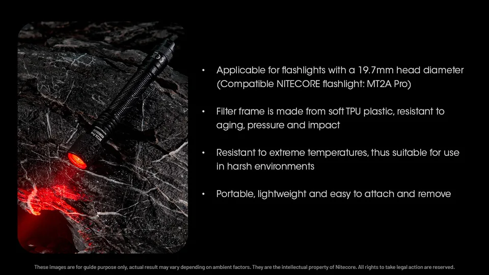 Filtre de couleurs NiteCore NITNFR25 rouge Convient pour (détails): EC1