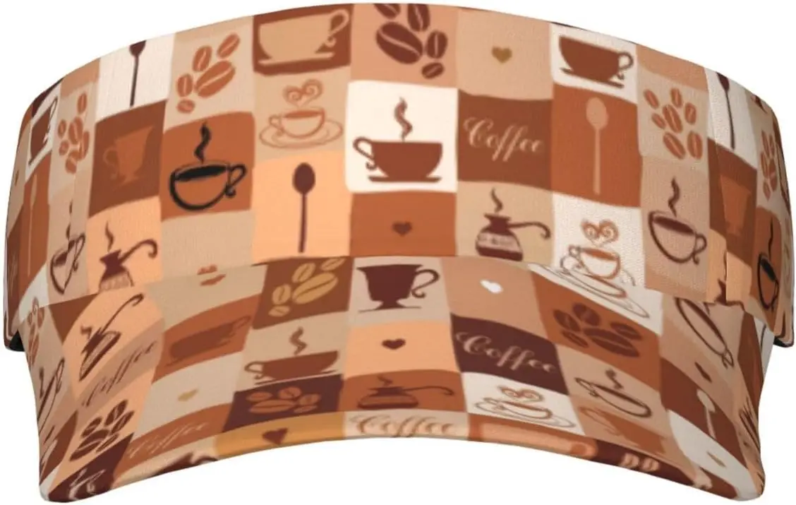 

Спортивная Солнцезащитная шляпа кофейный узор с чашками унисекс Солнцезащитная шляпа для пешего туризма пляжа