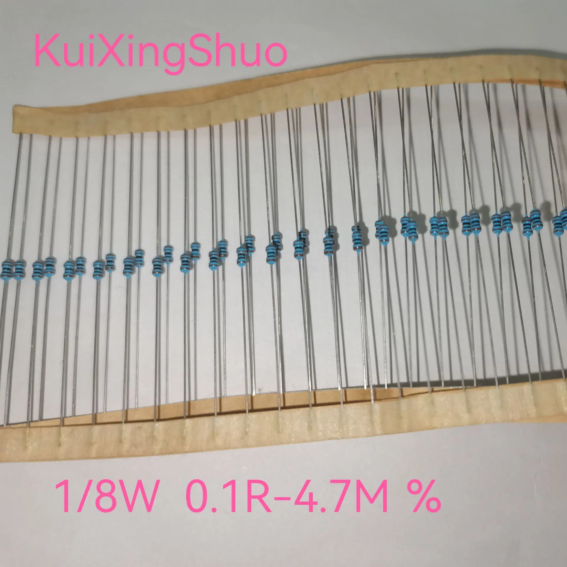 (50PCS)1/6W 1/8W (0.125 W) 1% metal film resistor 1ohm /10/100/1k/10k/100k/1M/2.2/4.7R/47R/470R/4.7K/47K/470K/4.7M/120/150/180R