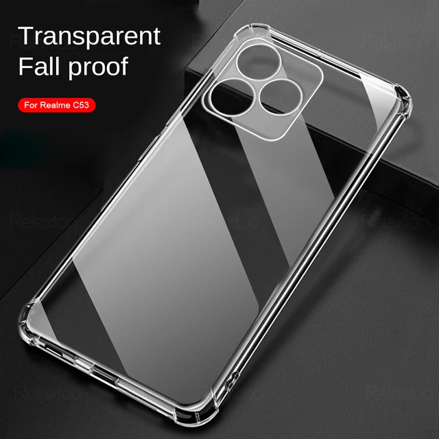 Funda Para Realme C53, carcasa a prueba de golpes, transparente, Para Realme  C53 - AliExpress