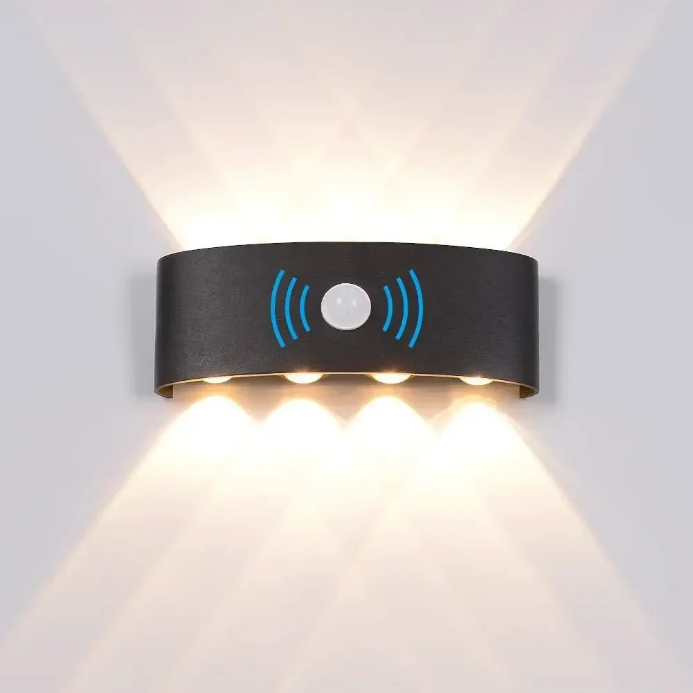 Description Picture 5 of item6/8/12W PIR Motion Sensor LED Indoor Outdoor Waterproof Aluminum Garden Porch Light Corridor Entrance Living Room Sconce Light
