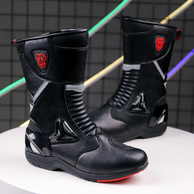 Unisex Motorcycle Boots Riding Mid-Calf Ankle Protective
