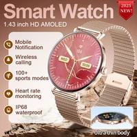 LIGE New Smart Watch Women 1.43 inch 466*466 AMOLED Screen IP68 Sports Waterproof Heart Rate Monitor Ladies Smartwatch Men Gift 1