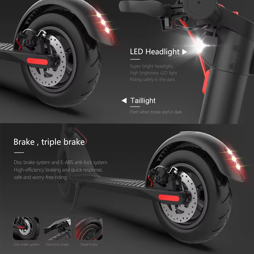HX X8 Powerful Electric Scooter Adult 350W 10AH 36V Electric Kick Scooter Foldable 10.0 inch Wheel Self-Balance E