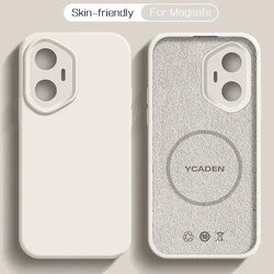 Premium Liquid Silicone Magnetic Case - Silky Smooth Frosted Finish for Honor 500 (Antique White)