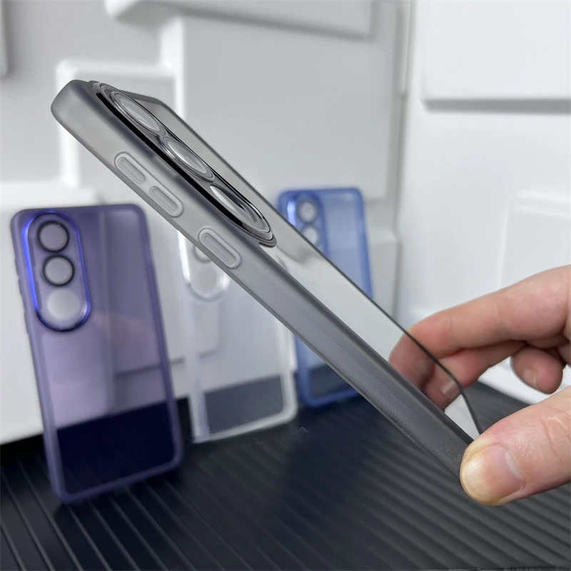 Luxury Acrylic Glass Lens Film Phone Case - Soft Silicone Back Cover