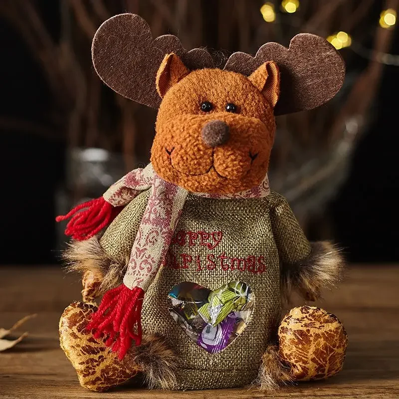 Santa Claus Snowman Apple Bag Eve Doll Christmas Candy Bag Children's Holiday Packaging Bag Creative Christmas Gift Bags Decor