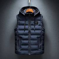 Veste à capuche en fibre de verre pour hommes, gilets à fermeture éclair, coton rembourré, grande taille 6XL, mode décontractée, mâle combiné, marque 3