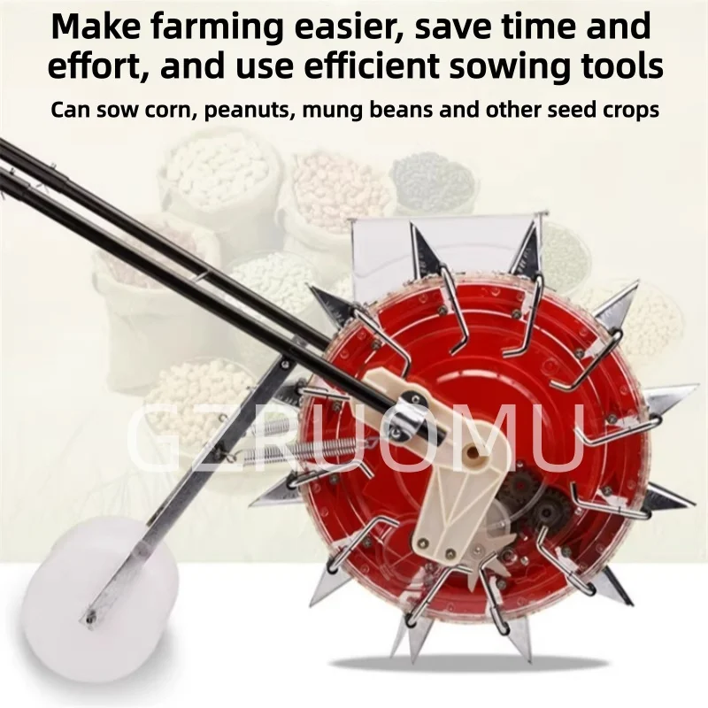 Drum Type Seeder Hand Push Multi Function Sowing Machine For Corn Peanut Soybean