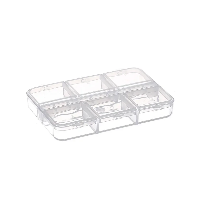 5pcs Nail Art Storage Box Rhinestone Organiser Charm Organiser Bead Storage Container Painting Beads 6 Grid Nail Art Container 6