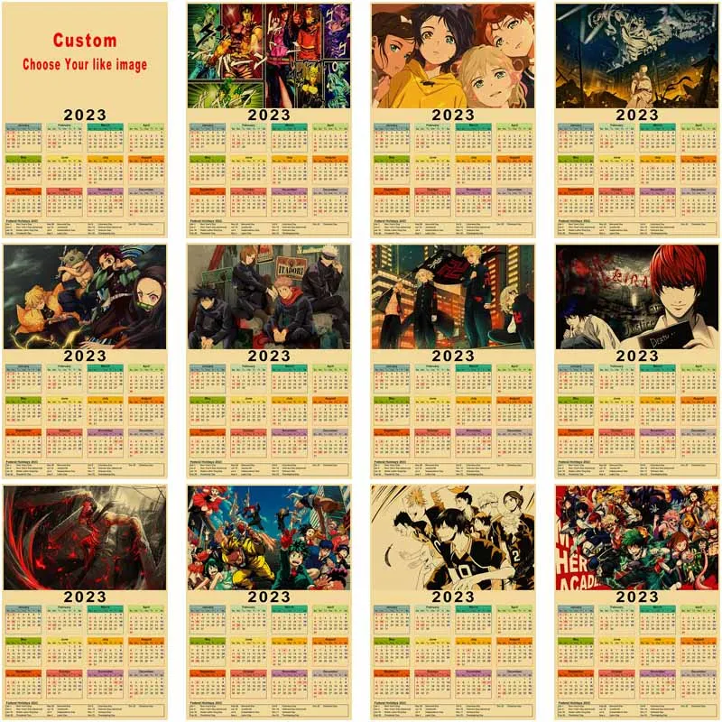 Demon Slayer Wall Calendar | Anime Calendar Haikyuu | Calendar Anime Poster  - 2023 Anime - Aliexpress