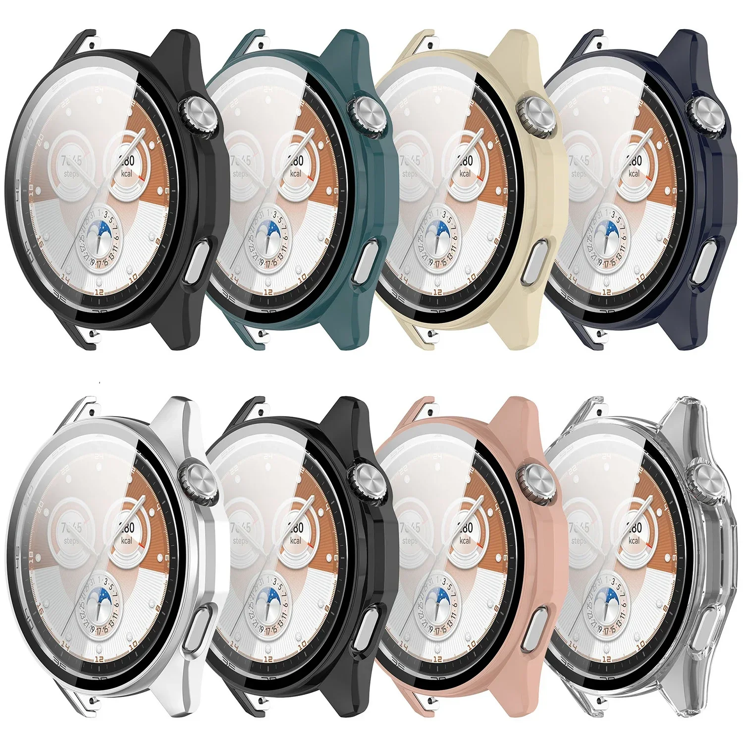 Premium Tempered Glass PC Screen Protector Case - 46mm Watch Accessory Cover