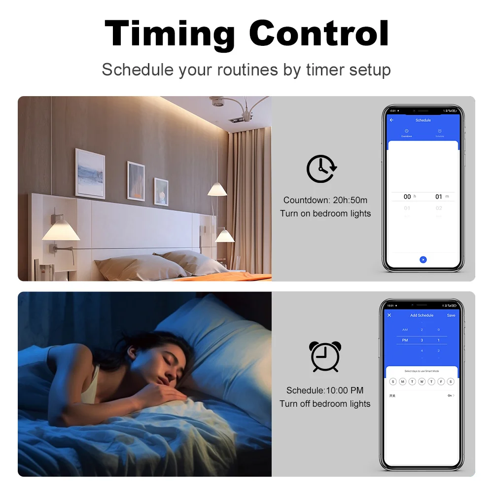 스마트 라이프 Zigbee 전등 스위치 중립선 없음 및 중립선 US 1-4 갱 푸시 버튼 Alexa Google 홈용 물리적 벽 스위치
