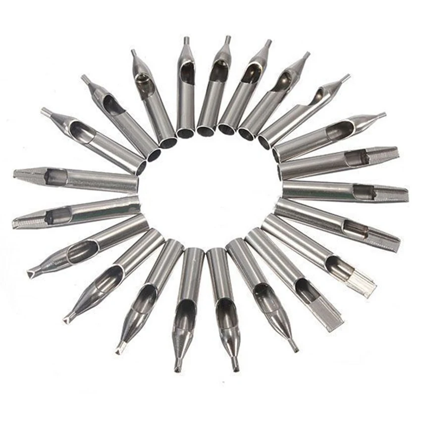 Tattoo Microblading Needles Tattoo Tips 22pcs Full Set 304 Stainless Steel Set Body Art Tattoo Shader Liner Nozzle Tip for Needles Supply Accessories