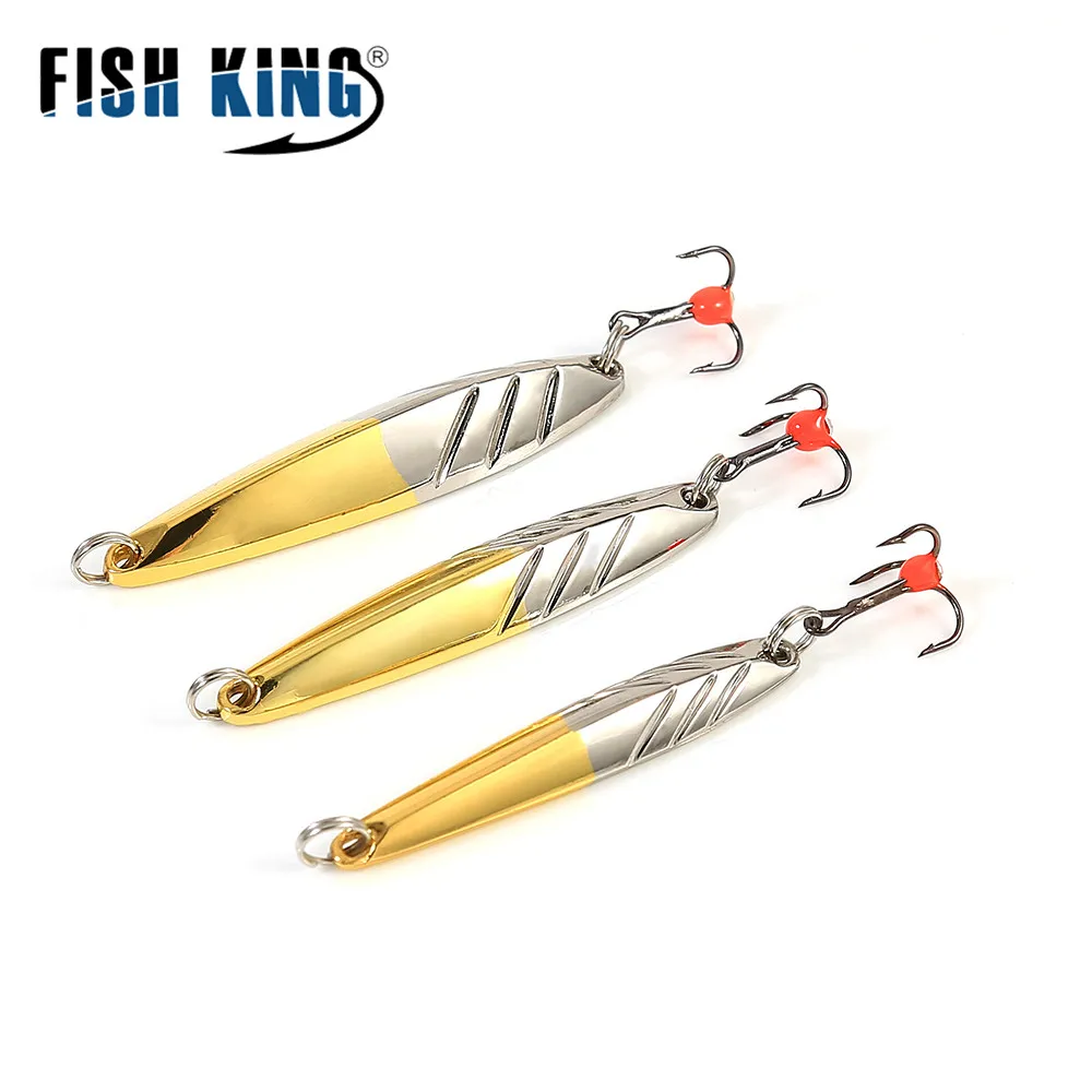 FISHKINGWinterIceFishingLure51015gVerticalJigsMetal