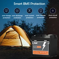 PowMr 30AH LiFePO4 Battery 12V Lithium Iron Phosphate Batteries BMS 3000 Cycle Battery Pack Waterproof Car RV Camping Power Bank 2