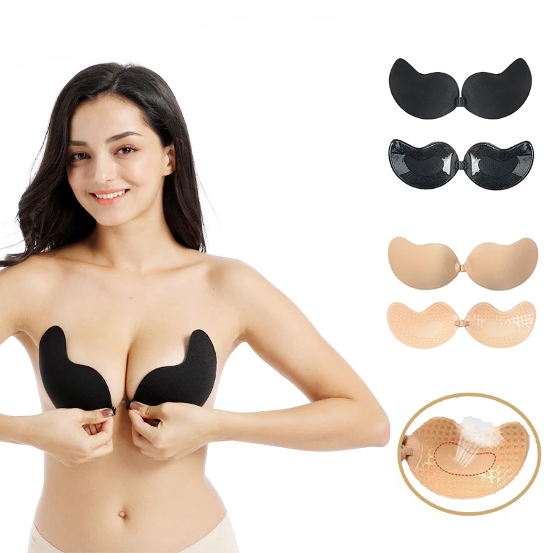 

Invisible Push Up Bra Women Nipple Covers Strapless Bra Seamless Front Closure Bralette Underwear Self-Adhesive Silicone Sticky