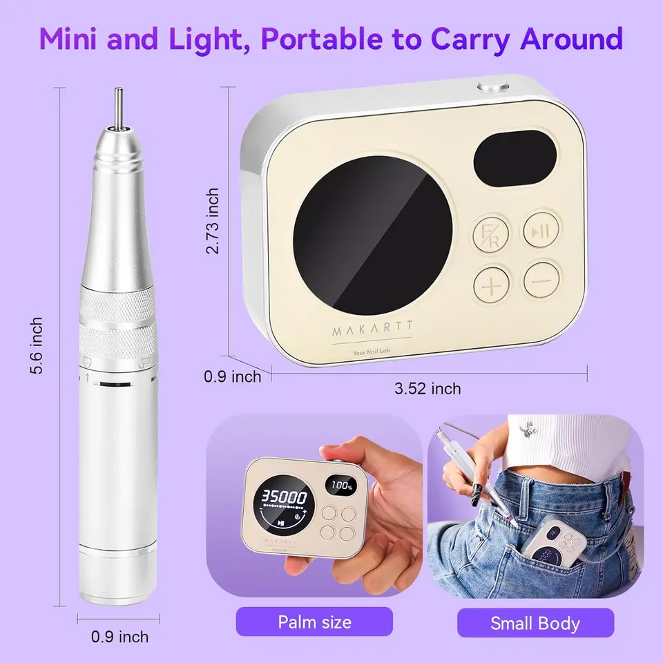 Makartt-充電式電動ネイルドリルマシン,ポータブルeファイル Makartt-充電式電動ネイルドリルマシン,ポータブルeファイル