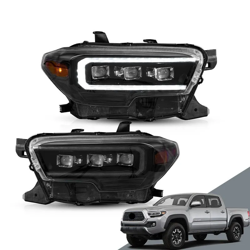 

LED DRL Headlight Assembly For Toyota Tacoma N300 Dynamic Turn Signal Head Light High Beam Lens Car Styling 2015-2019