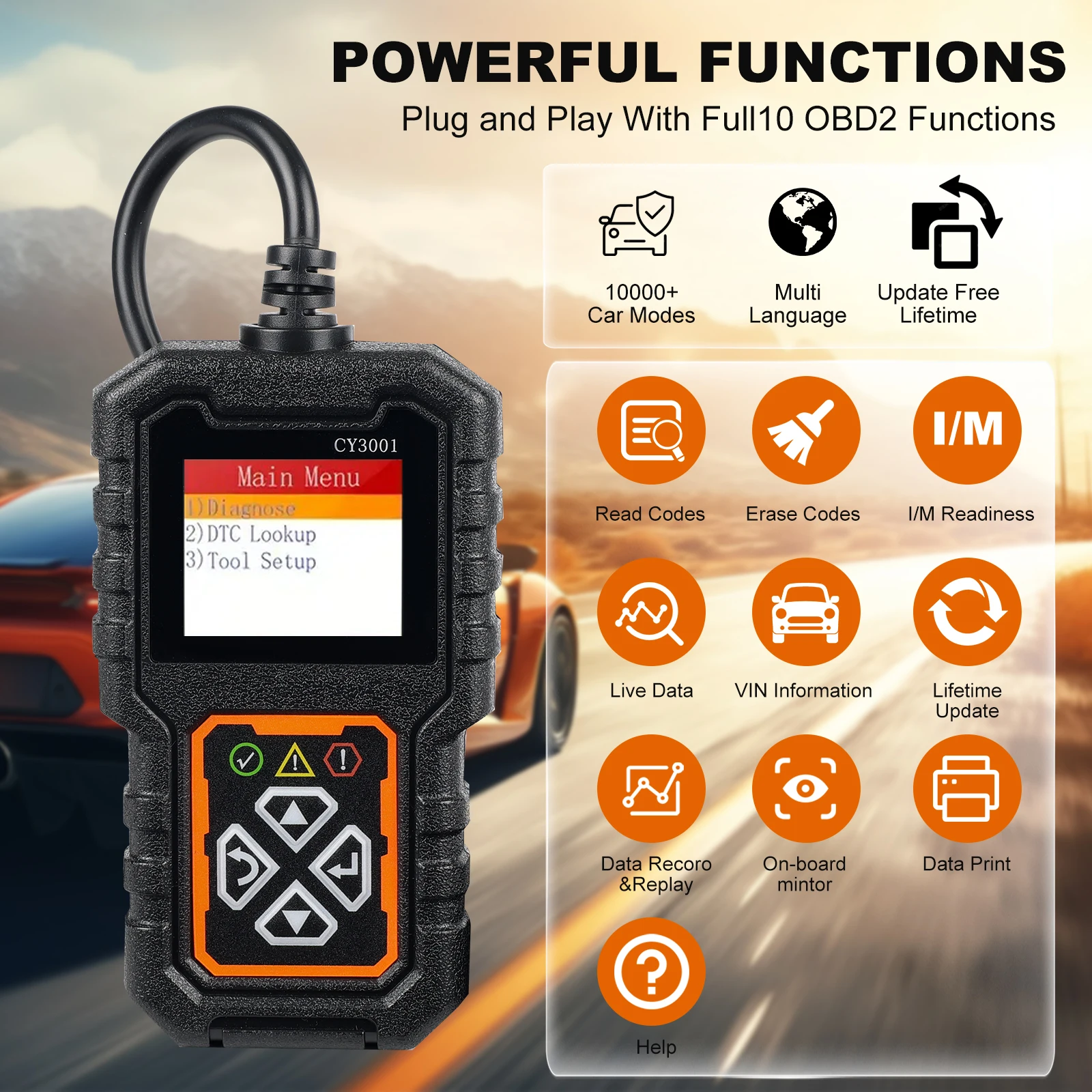 Advanced Automotive Diagnostic Scanner for Vehicle Status Analysis