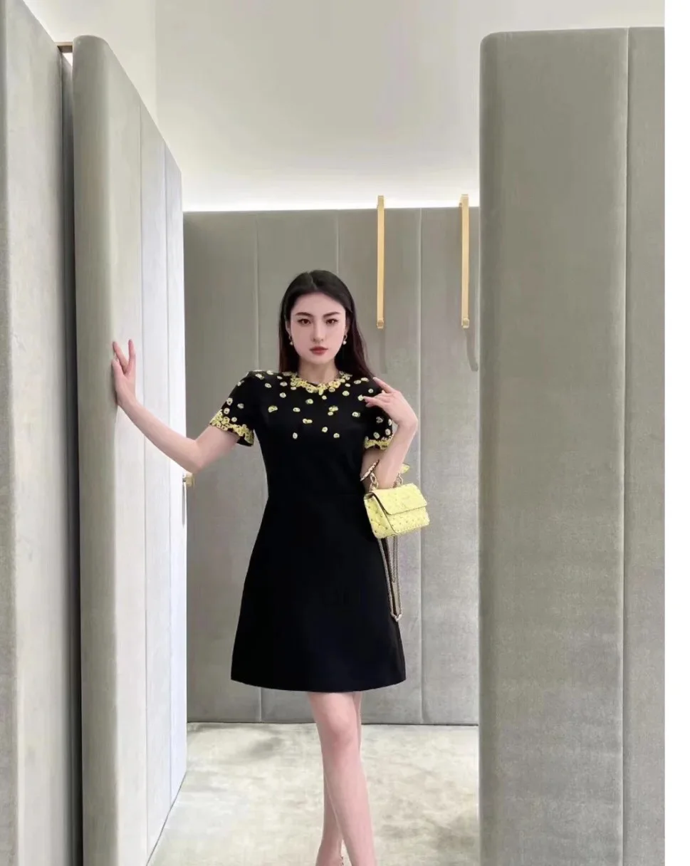 

Heavy silk wool lining silk stretch brocade dress0315