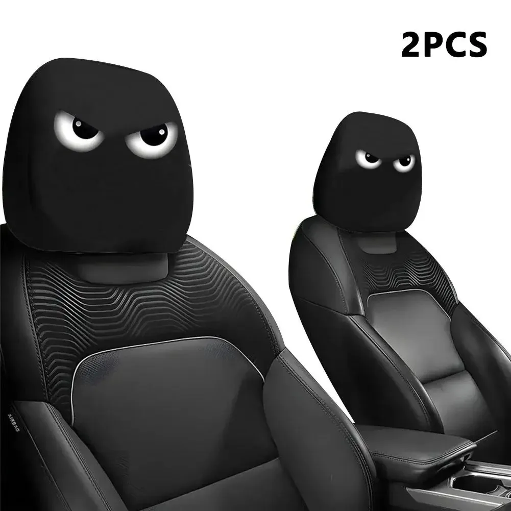 2PCS Lustige Cartoon Auto Kopfstütze Abdeckung Augen Auto Sitz Kopfstütze Schutz Gruselige Autos Sitzbezüge für Autos für Halloween Weihnachten – Detail 8