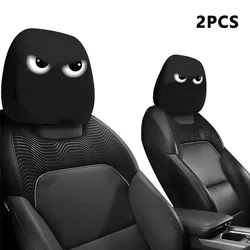 Set of 2 Cartoon Headrest Covers with Eye Design - Festive Car Seat Protector for Halloween and Christmas (Type C)