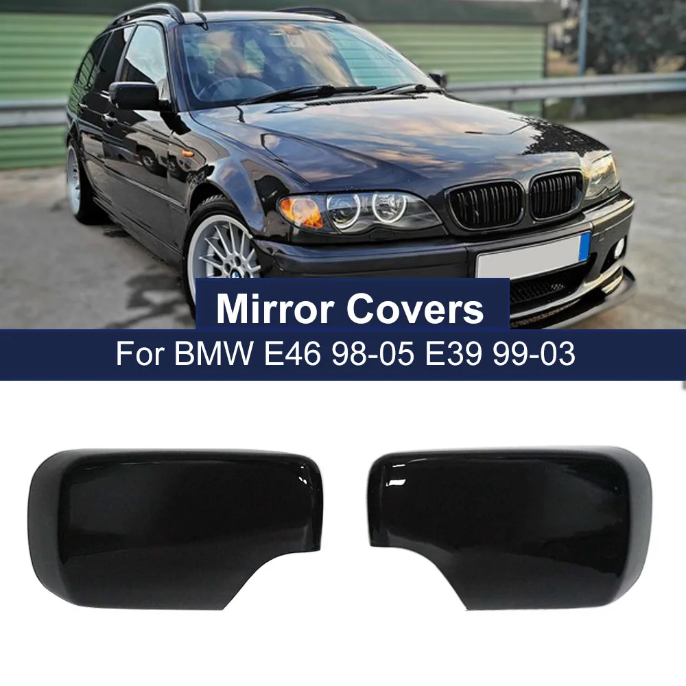 

Car Rearview Mirror Cover Carbon Fiber Black For BMW 3 Series E46 E39 316i 318i 318d 320d 320i 323i 325i 328i 330d 330i 98-05