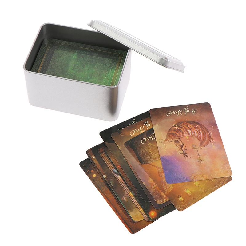 Description Picture 5 of item110x80x65mm Tinplate Tarot Card Storage Box Game Card Collection Divination