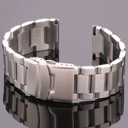 Elegant Multicolor Solid Stainless Steel Watch Band Strap Bracelet (Blue/Black/Gold) - 22mm (Silver)