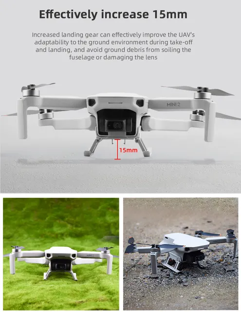 ZJRXM Cadre d'atterrissage pour DJI Mini 2/Mavic Mini SE/Mavic Mini Drone  Accessoires Extension Pieds d'atterrissage Pieds Landing Gear Train pour  DJI