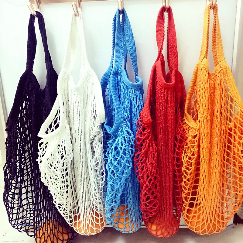 Eco-Friendly Reusable Cotton Mesh Shopping Tote Bag