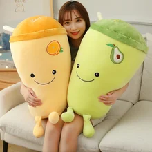 

50cm Kawaii Plush Bubble Tea Cup Shaped Pillow Toys Stuffed Plushie Fruit Juice Cup Soft Stuffed Cushion Kids Toys Gift Girls