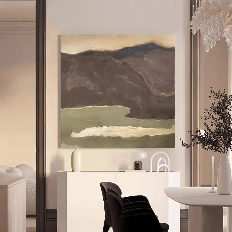 

Абстрактный художественный фон ручной работы с изображением гор, картина маслом, подвесная картина, украшение для дома для спальни, столовой, гостиной