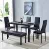 PU Dining Chair , Leather Dining Chairs with Curved Back & Foot Cap Protection for Dining Kitchen Living Room, 300lbs Capacity 1