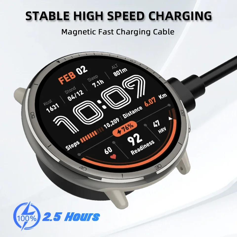 Câble De Charge Magnétique Pour Amazfit Bip 6 – Connexion Facile, Charge Rapide – Noir, Avec Base Amovible
