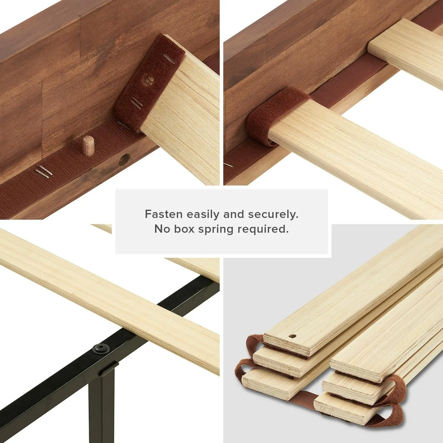 Bed Frame Headboard Mid Century Modern Acacia Solid Wood Platform Bed Frame Wooden Slats No Box Spring Needed