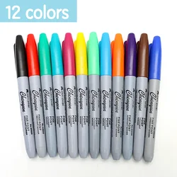 Premium Fine Point Permanent Markers - Ideal for Classroom and Office, Durable and Long - Lasting (MultiColor - 12pcs)