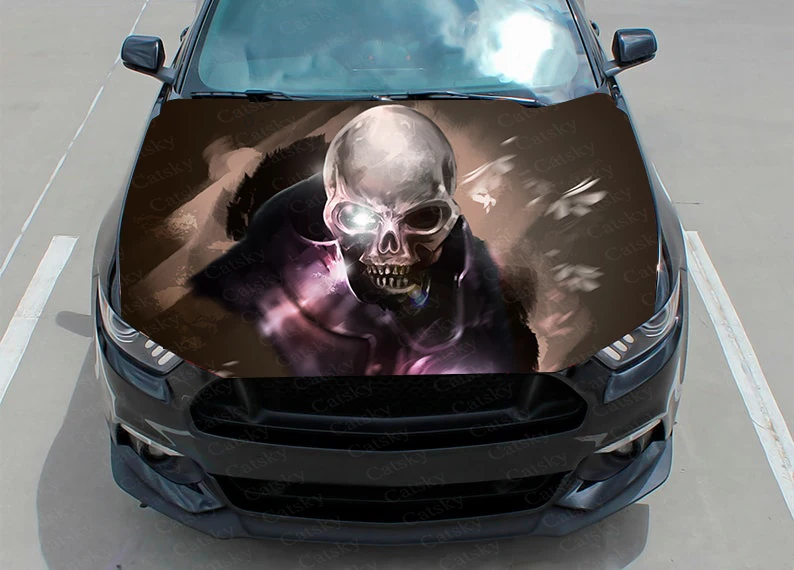 

Автомобильная наклейка со скелетом, Виниловая наклейка, Обложка, узор, упаковка, наклейка, индивидуальный дизайн «сделай сам», наклейка на капот двигателя