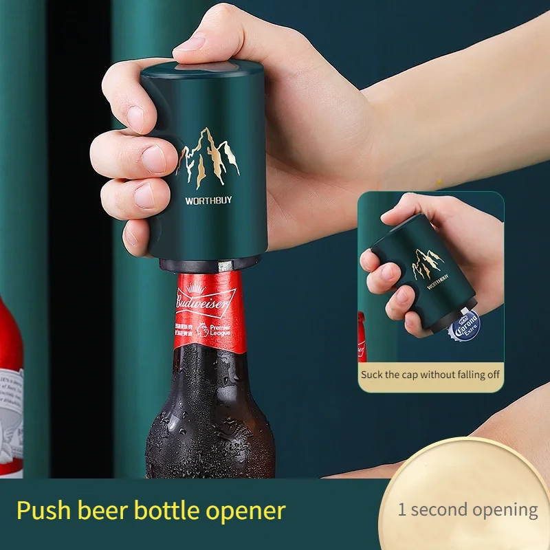 Konco Magnetic Automatic Beer Bottle Opener Stainless Steel Magnet Jar  Opener Kitchen Bar Accessoris Wine Can Openers