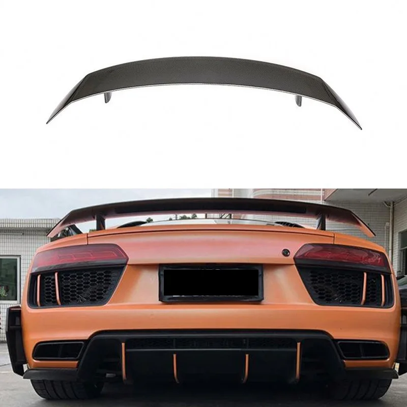 

Carbon Fiber R8 GT Wing Spoiler For Audi R8 V10 Coupe Gen 2 2016-2019 Top Wings Black Lip Body Kit Splitter Trunk Trim