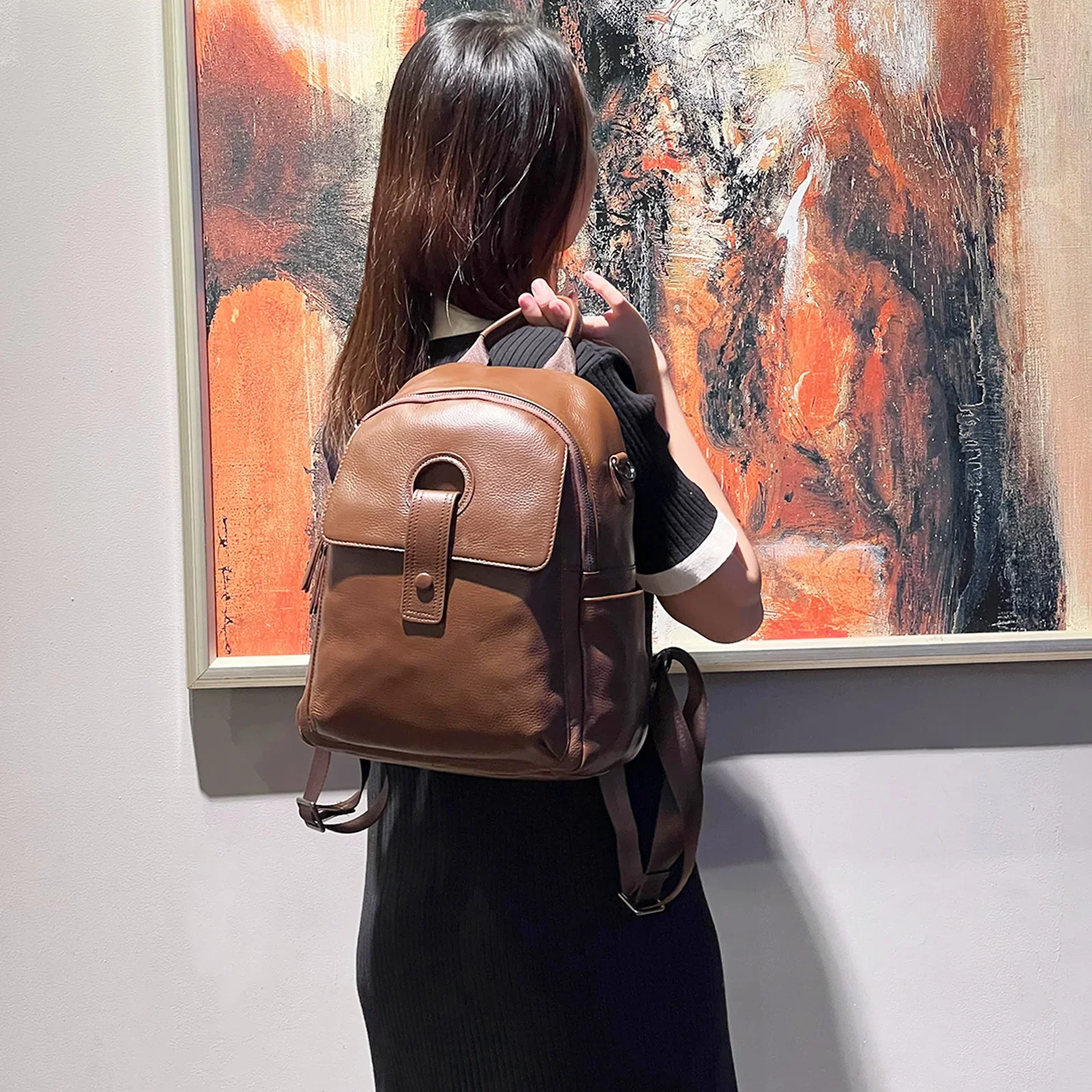 MIYA GARDEN Bags For Women Leather Women's Backpack Classic Men's Backpacks Genuine Travel Handbags Vintage Bag Female Bag