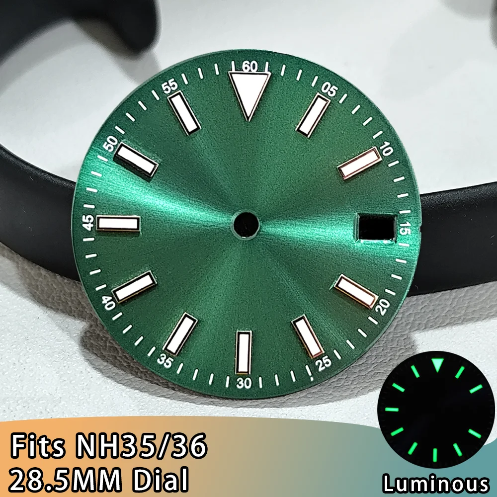 High-Quality 28.5mm Green Luminous Watch Dial