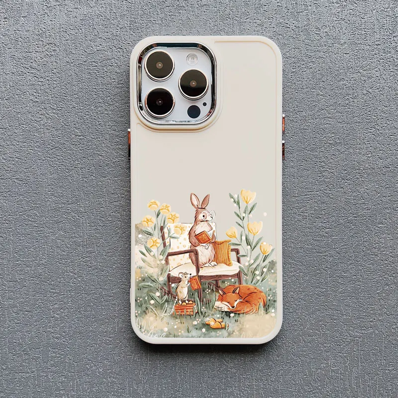 Cartoon Animal Bear Fox Squirrel Silicone Phone Case For iPhone 16 11 Case iPhone 15 16 14 13 12 Pro Max Plus X XR XS Back Cover – Detail 6