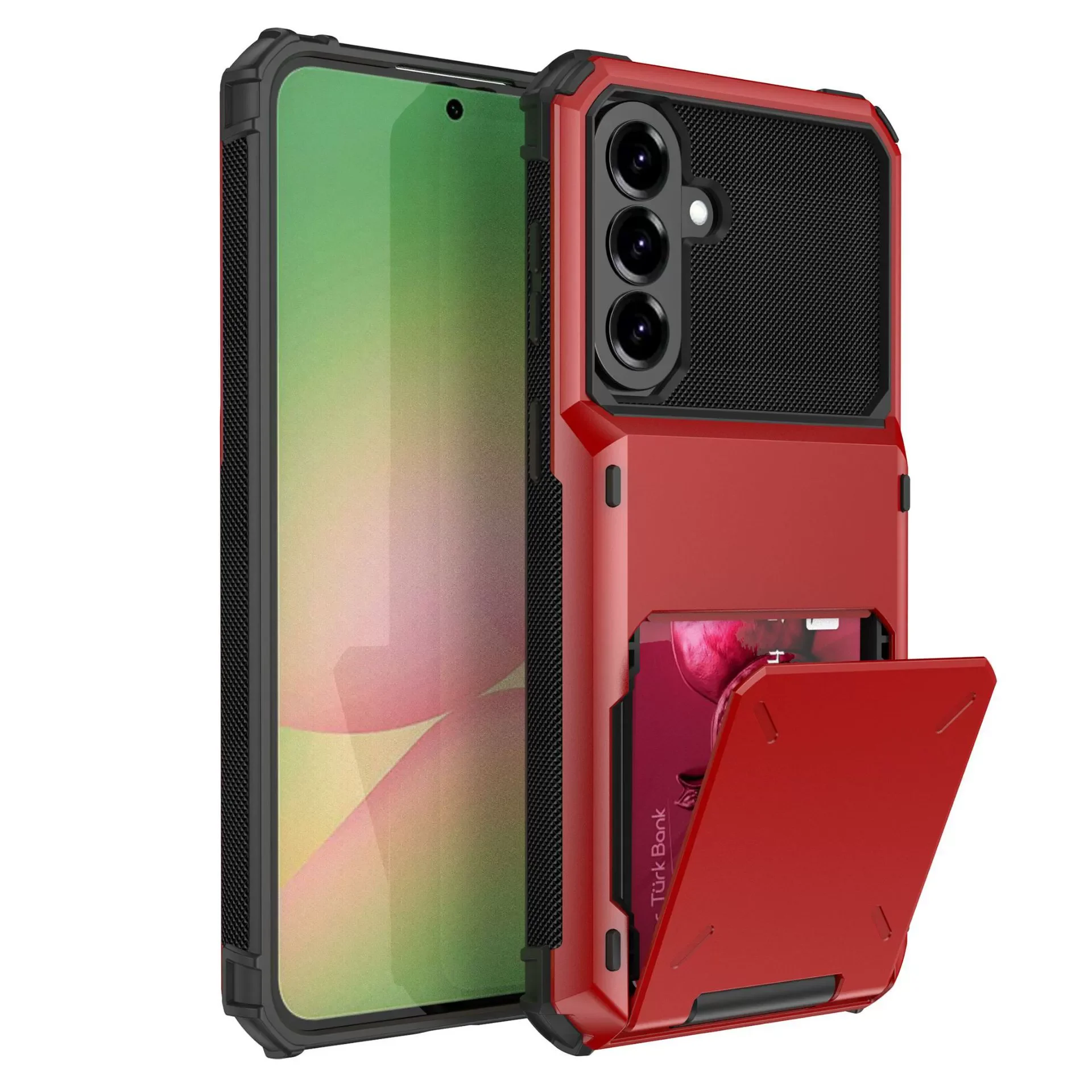 Heavy Duty Wallet Case with Hidden Card Holder Slot - Protective Phone Cover