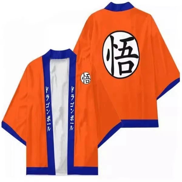 Dragon Ball Super Saiyan Son Goku Herren Lustiger Kimono Oberteil Sommer Cosplay Robe Anime Gohan Unisex Jungen Mode Streetwear Kimono – Detail 6