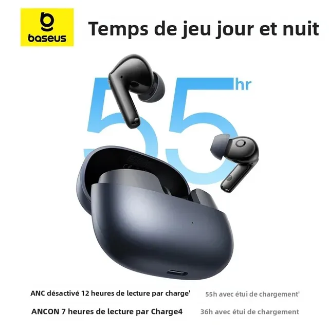 Écouteurs sans fil Baseus EP10 Pro ANC Bluetooth 6.0, écouteurs adaptatifs en temps réel 50 dB, 6 micros, haute résolution LDAC, IP55 6 Écouteurs sans fil Baseus EP10 Pro ANC Bluetooth 6.0, écouteurs adaptatifs en temps réel 50 dB, 6 micros, haute résolution LDAC, IP55 6
